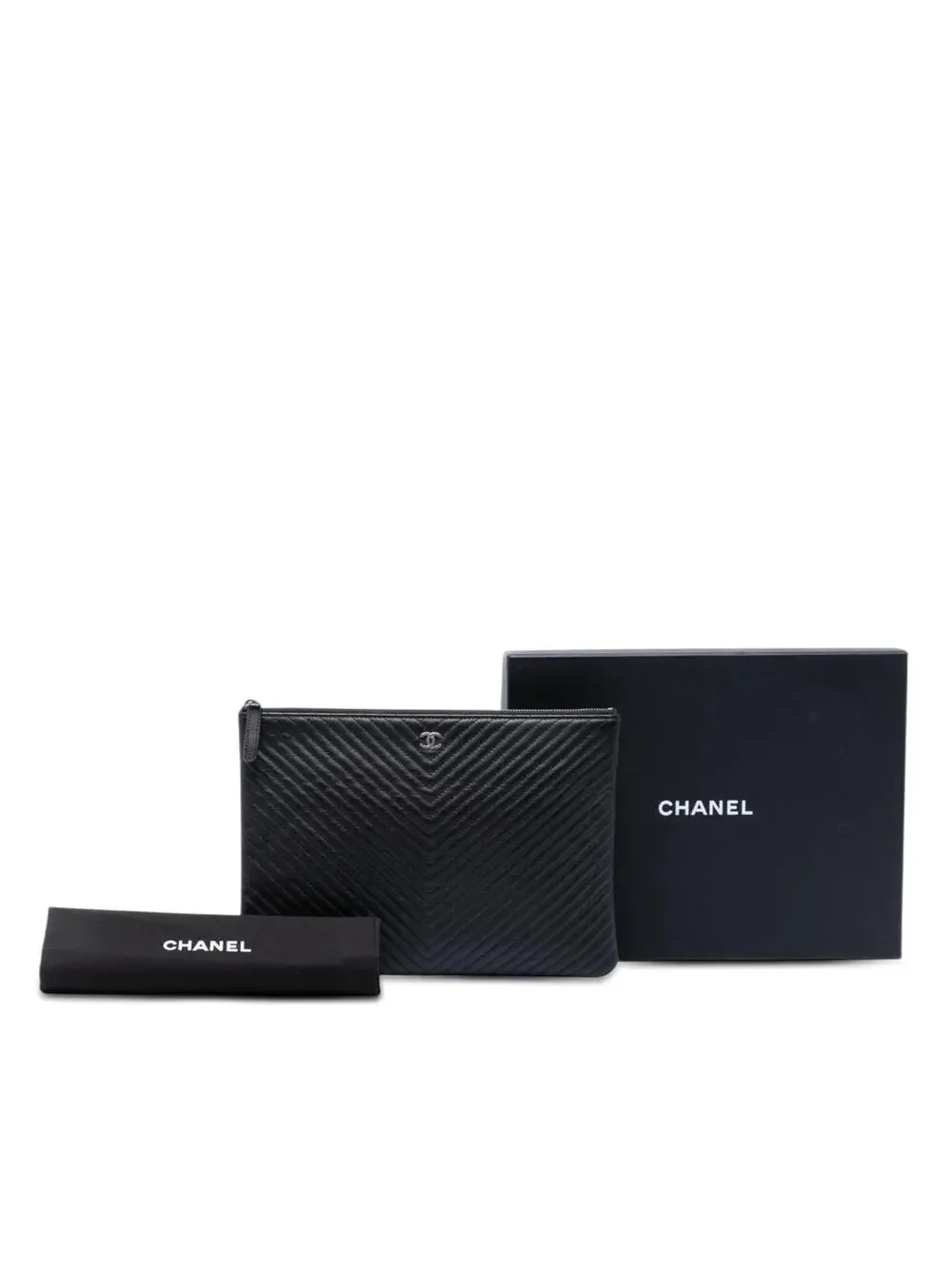 Chanel Medium Cc Chevron Caviar O Case #284792C10B